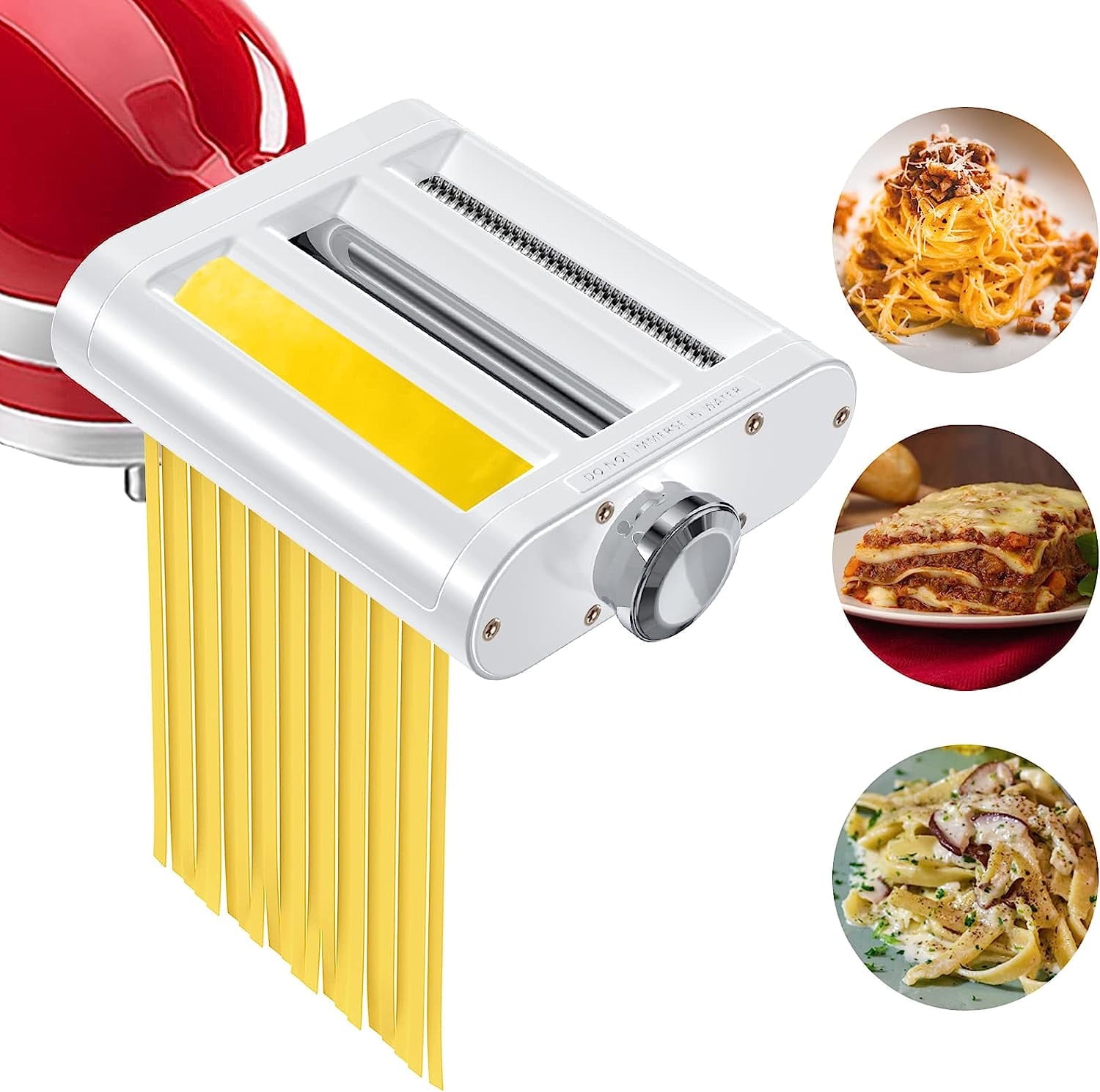 Pasta Maker Attachment for KitchenAid Stand Mixers 3 in 1 Set Includes Pasta Roller Spaghetti Cutter & Fettuccine Cutter, Pasta Attachment for KitchenAid