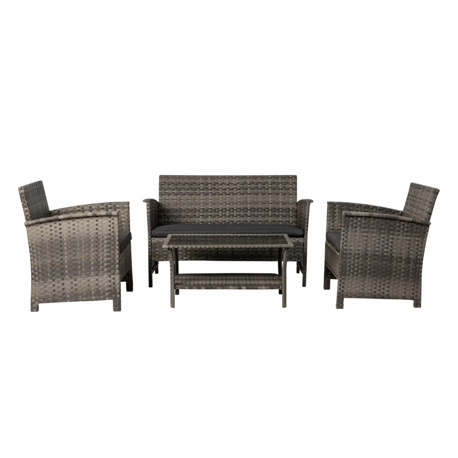 Patio Sense Jareth Resin Wicker 4 Piece Patio Conversation Set