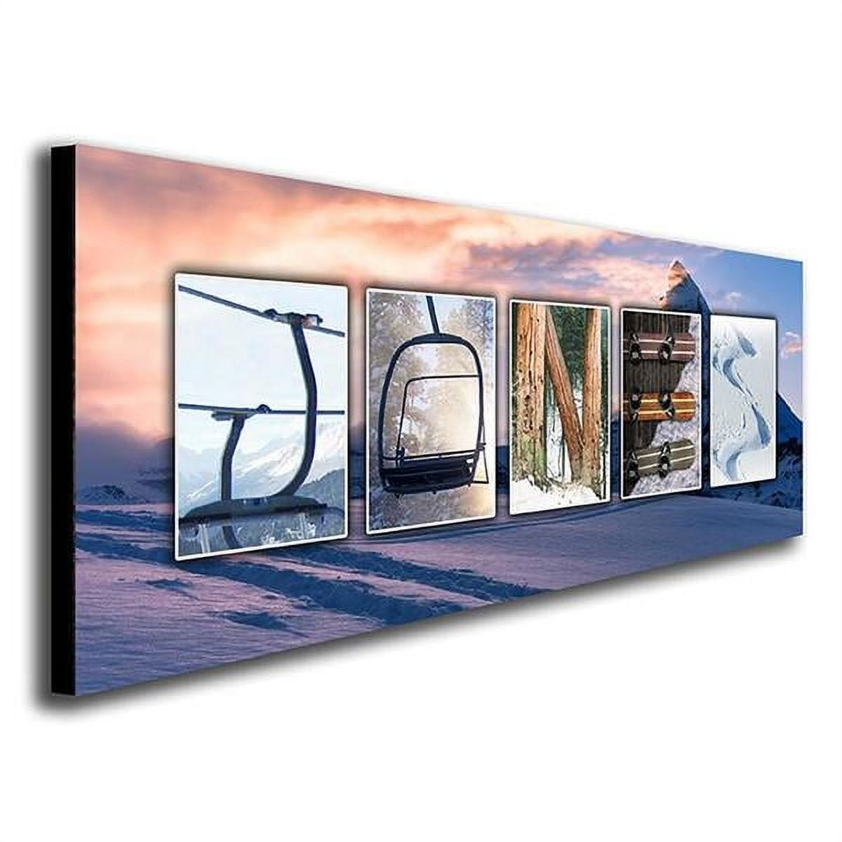 Personalized Snowboarding Canvas Wall Art, Live Preview, Choose Each Photo, Multiple Options