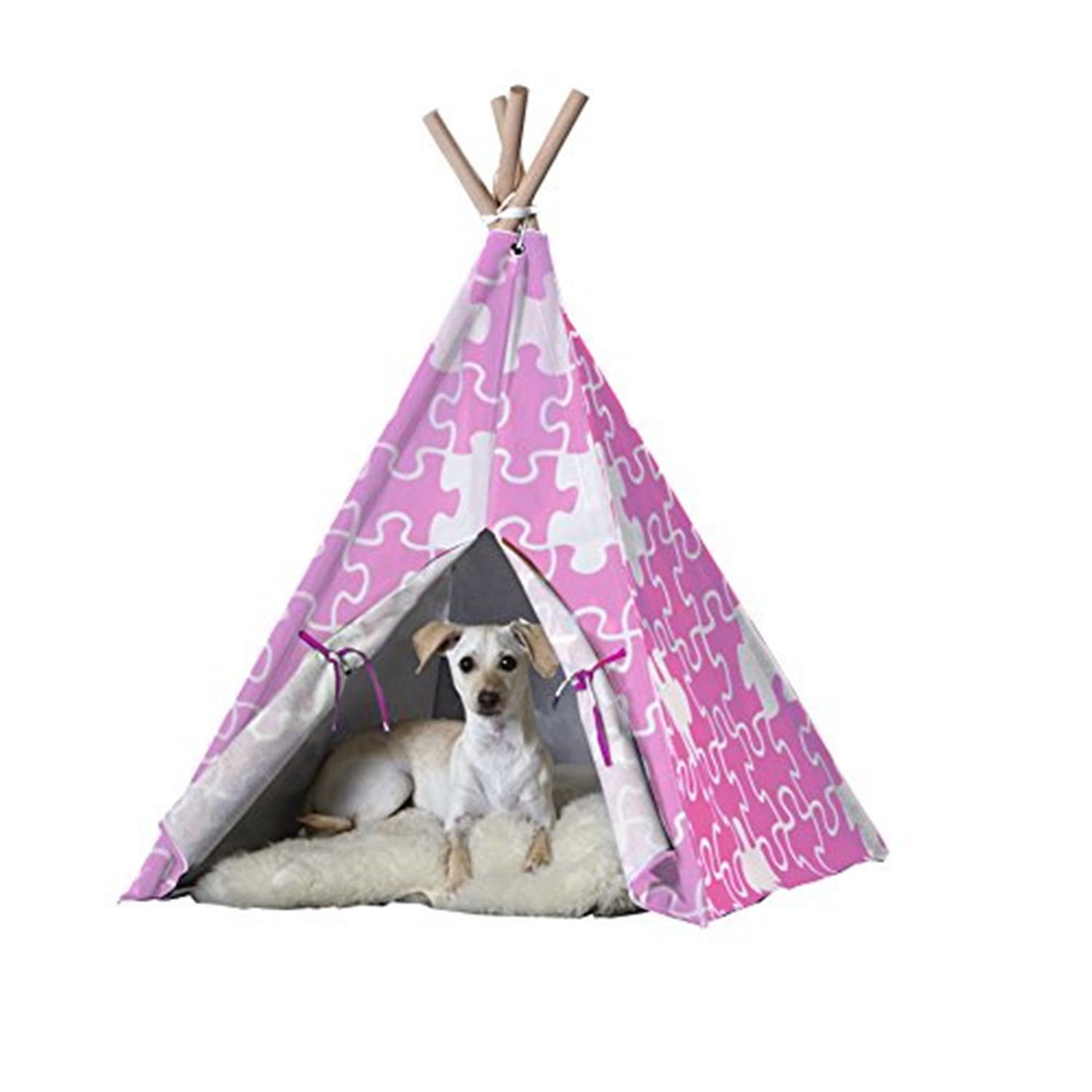 Pet Teepee, Pink Puzzle, Medium