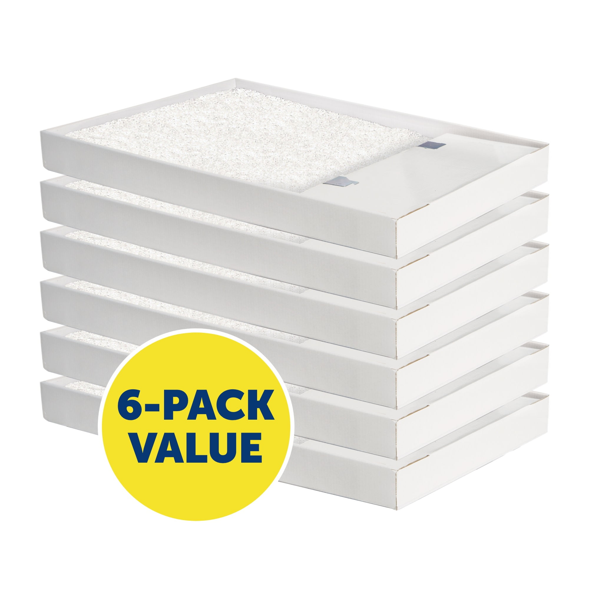 PetSafe ScoopFree Crystal Disposable Cat Litter Trays, Fragrance-Free, Silica Crystals, 6-Pack