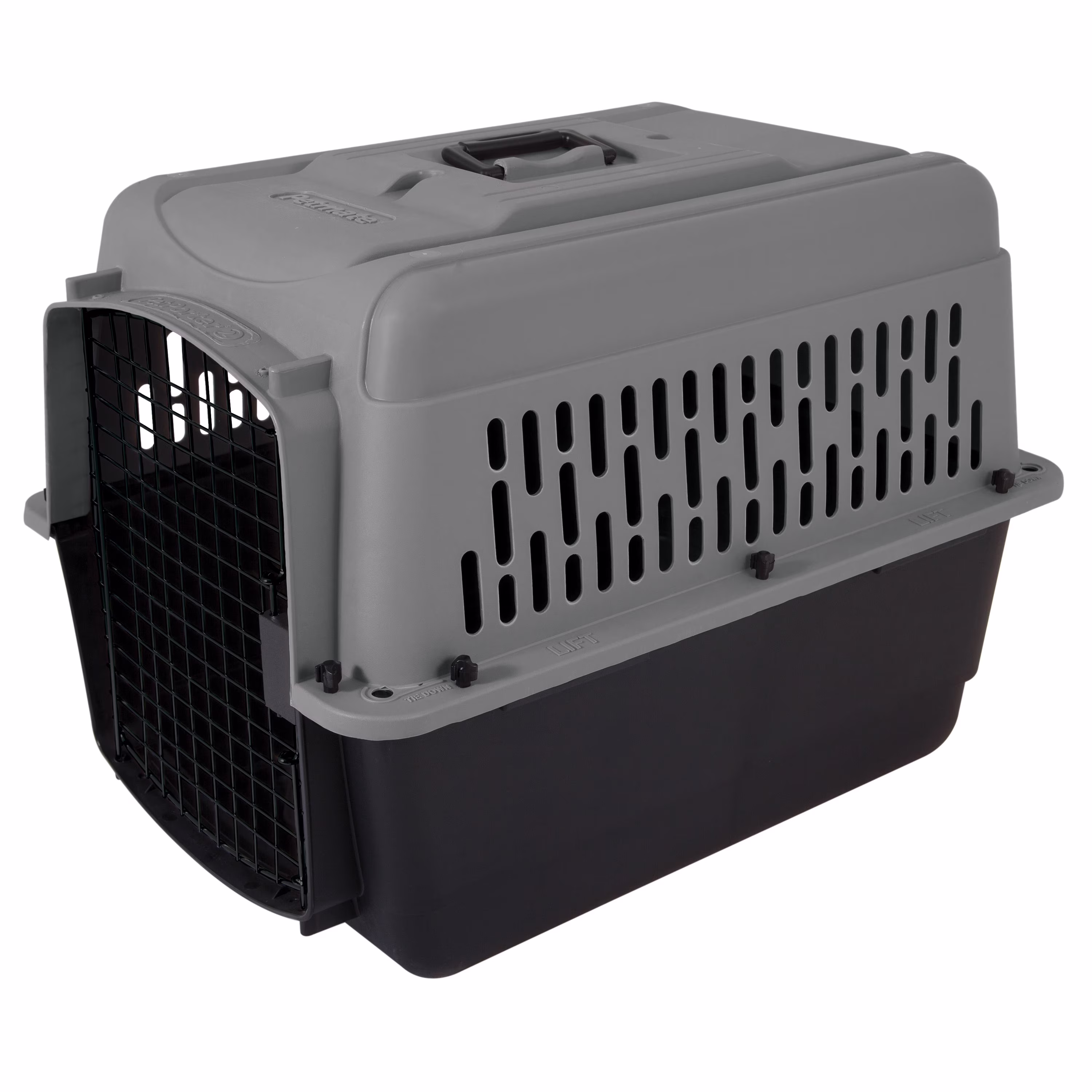 Petmate Pet Porter Traditional Travel Dog Kennel Portable Plastic Carrier, Small to Medium 28" for Dogs 20-30 lb, Gray