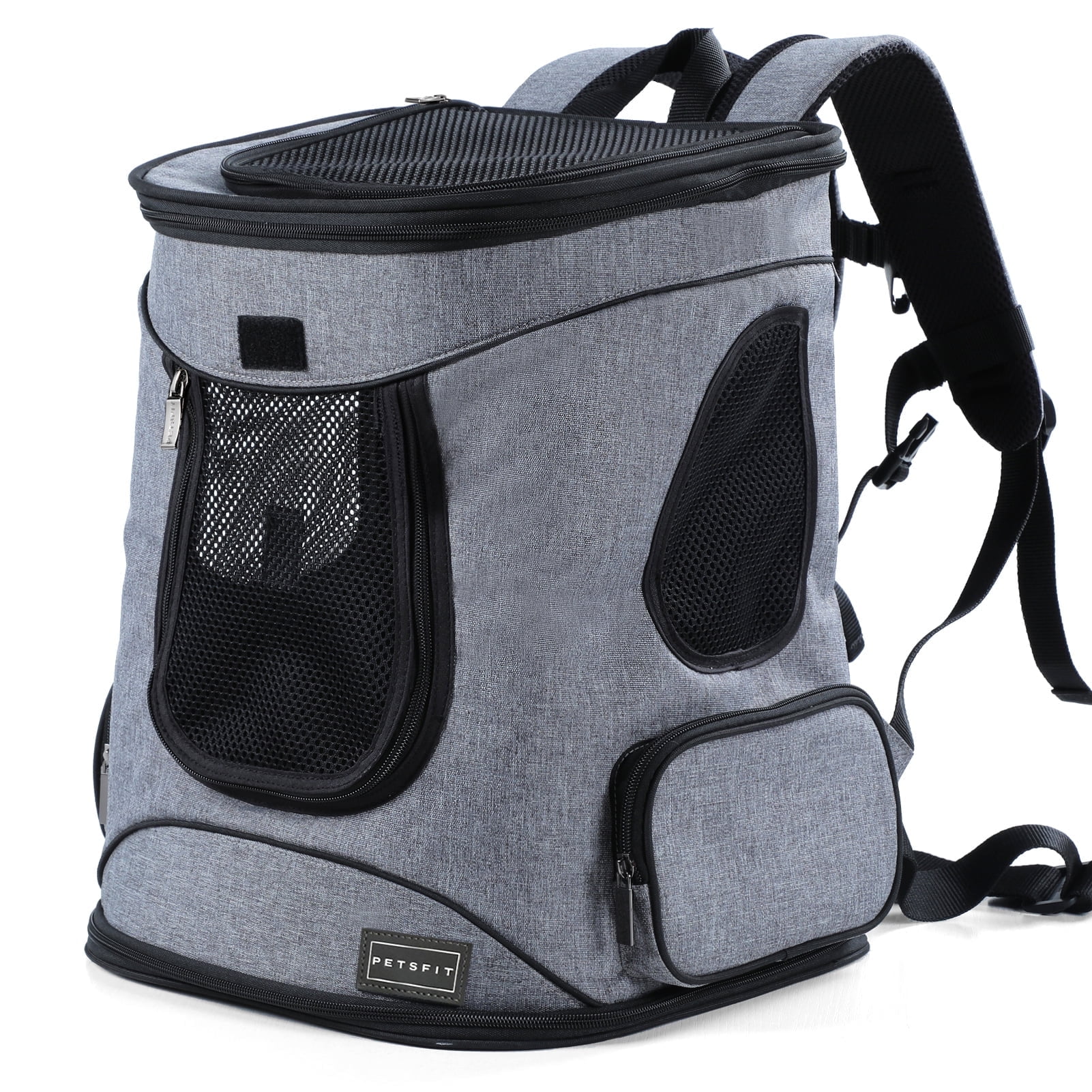 Petsfit Pet Backpack Carrier with Upgrade Waist Cushion Design, Suitable for Small and Medium Dogs Cats,Grey,22 lb Limit