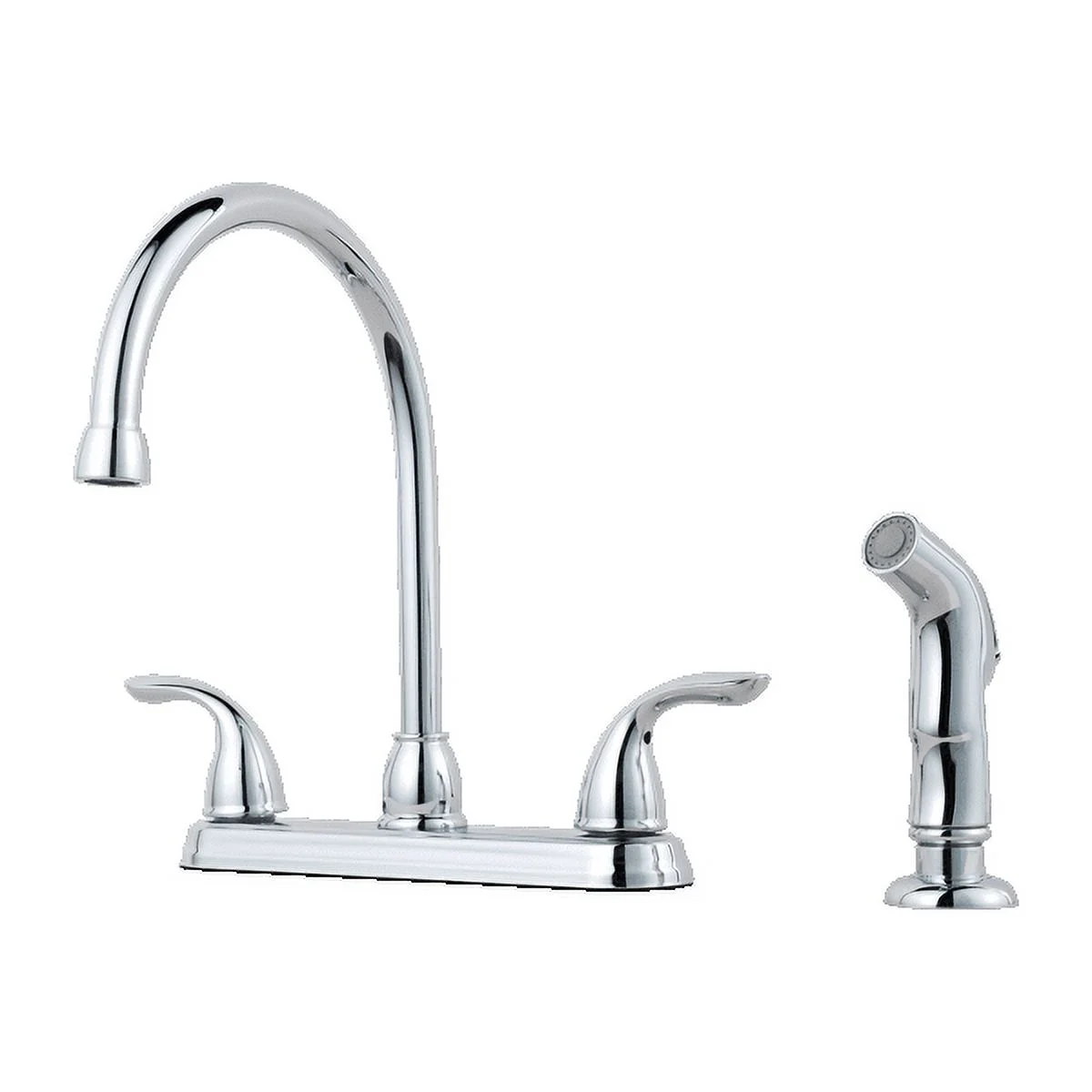 Pfirst Series 2-Handle Kitchen Faucet with Side Spray in Polished Chrome