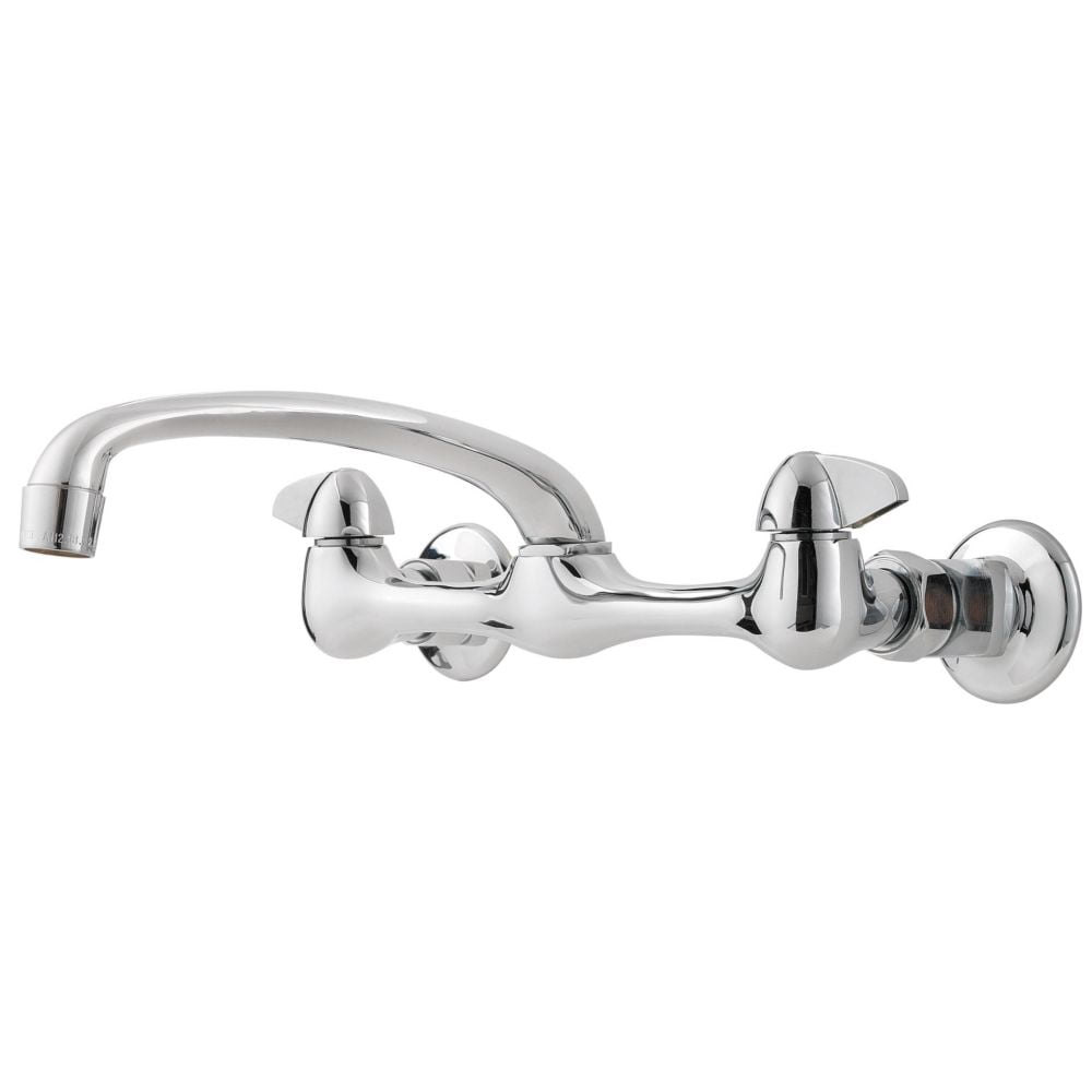 Pfister Pfirst Series 2-Handle Wallmount Kitchen Faucet in Polished Chrome