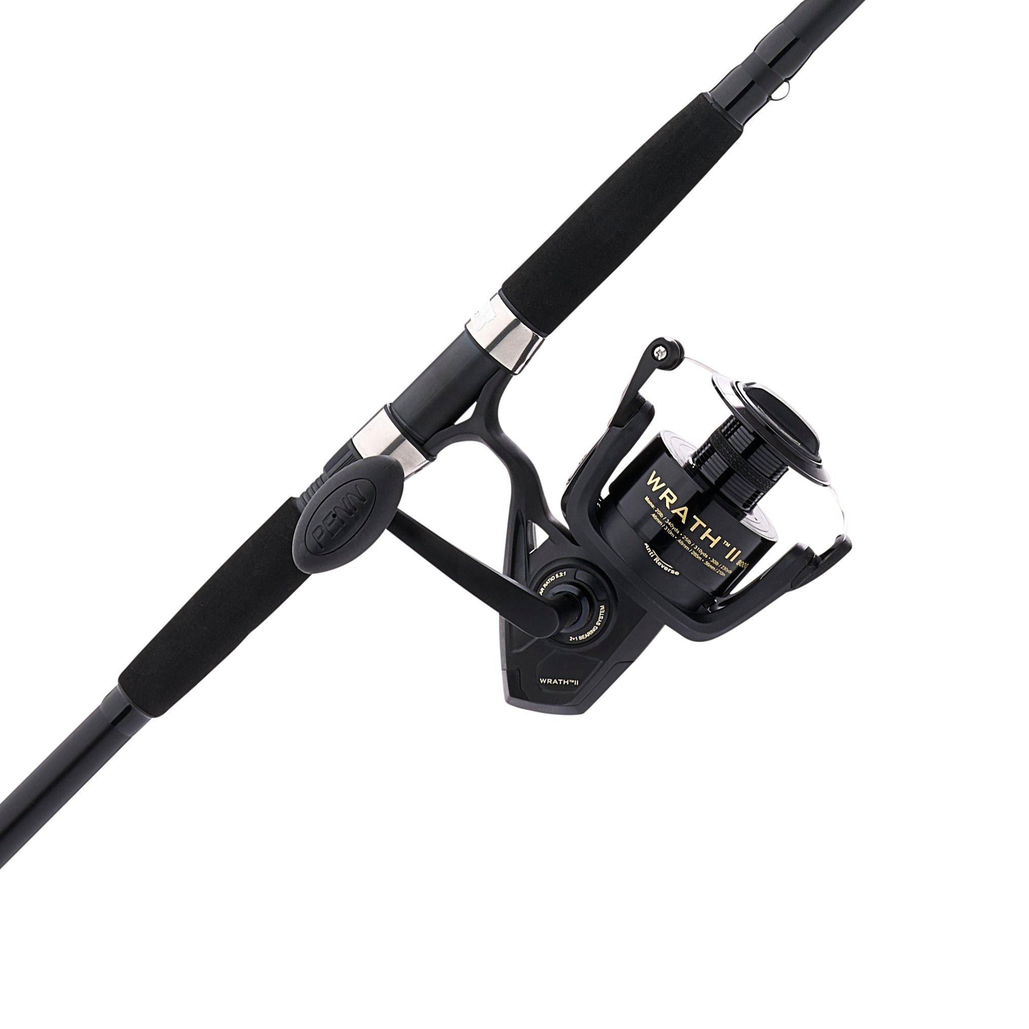 PENN Wrath II Spinning Fishing Combo, 12' Heavy Rod, 8000 Size Reel