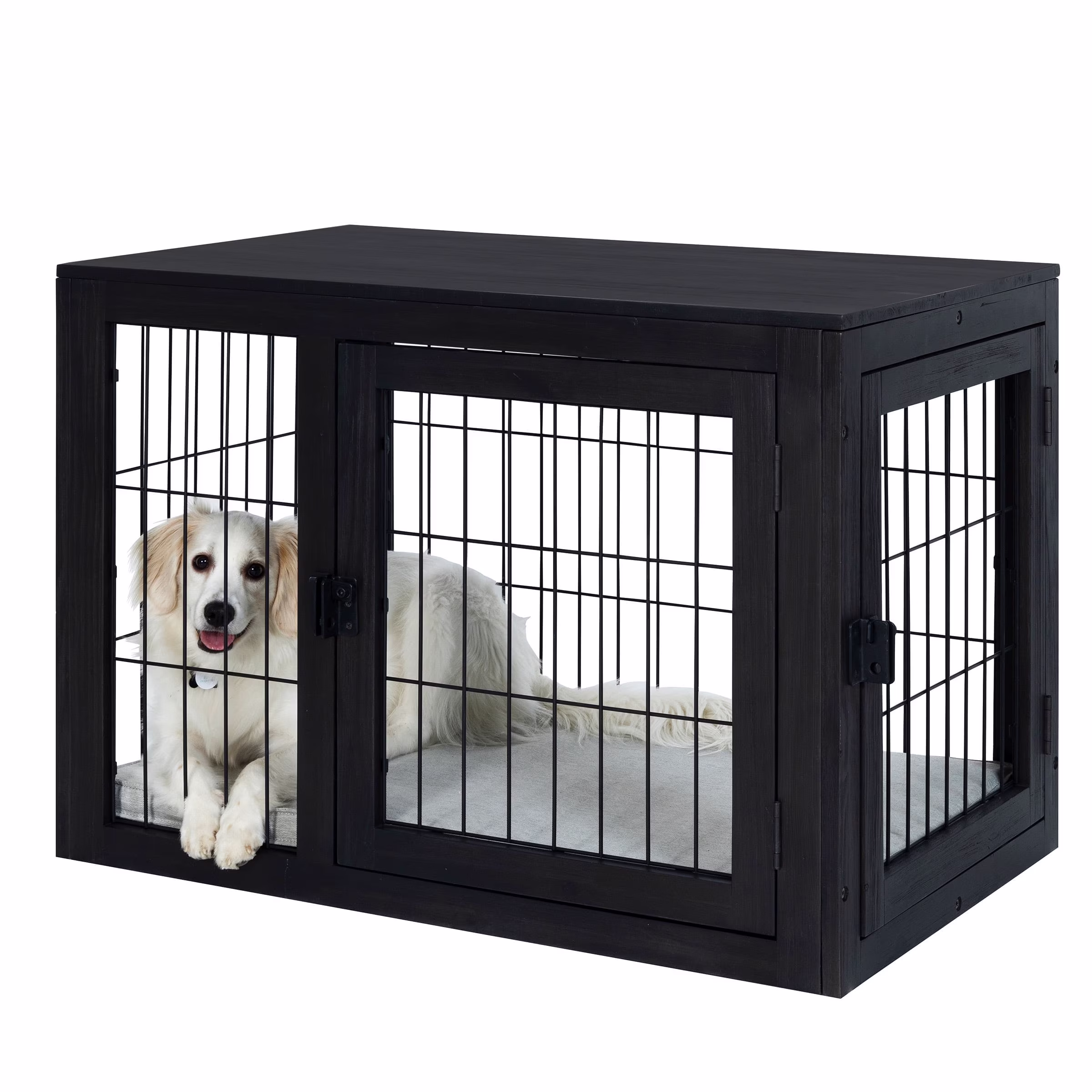 PETMAKER Furniture-Style 2-Door Pet Kennel & Crate for Dogs with Cushion