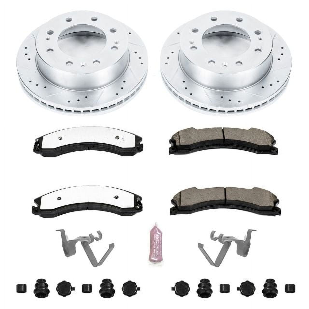 PowerStop Front Z36 Truck & Tow Carbon-Fiber Ceramic Brake Pad and Drilled and Slotted Rotor Kit Fits: CHEVROLET GMC Select Models K6258-36