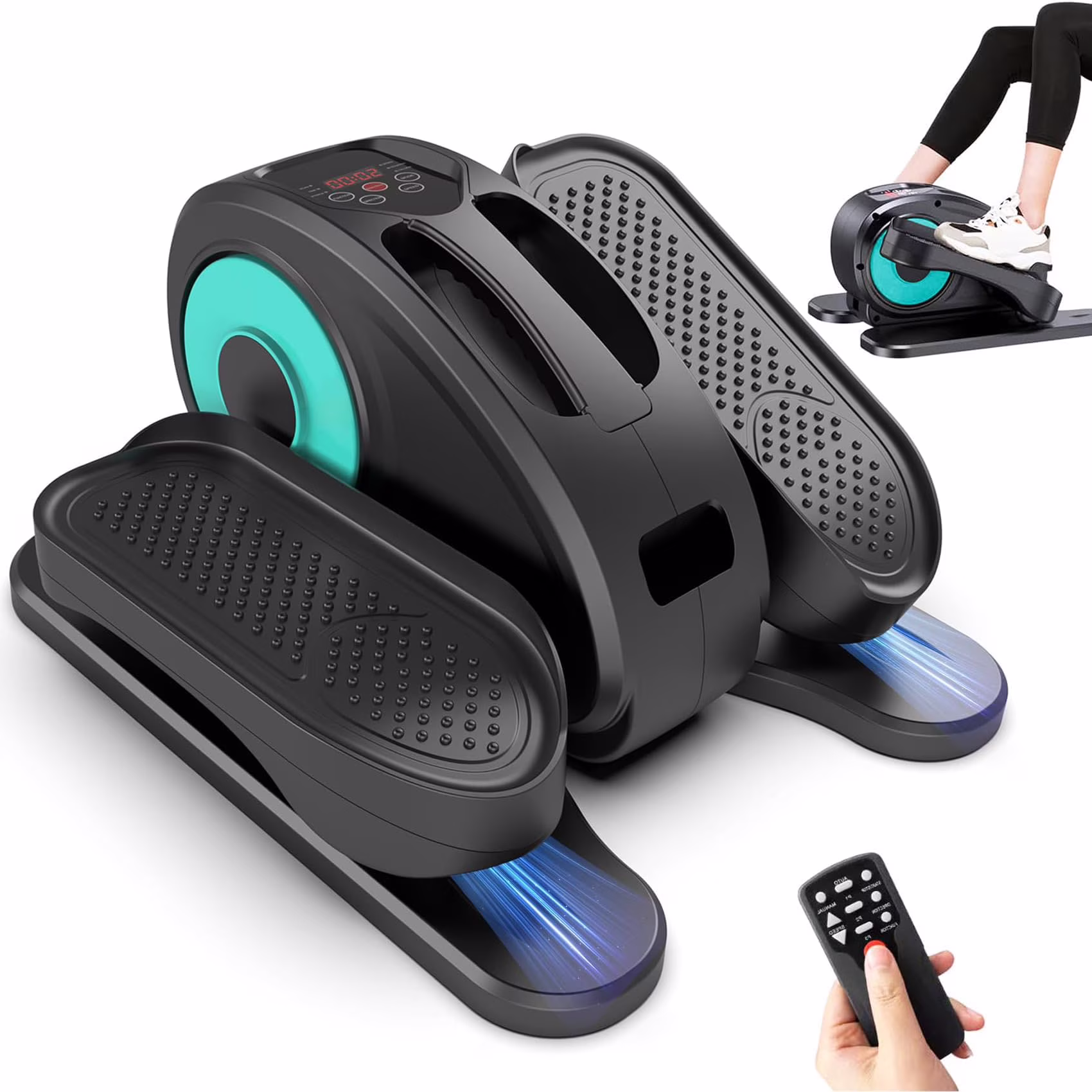 PROHIKER Under Desk Elliptical Machine, Electric Seated Pedal Exerciser Ellipse Leg Exerciser with Remote Control and LCD Display, Leg Exerciser While Sitting for Seniors