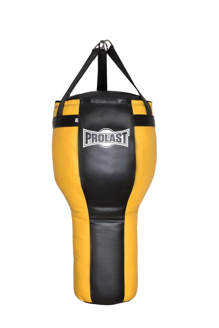 PROLAST Boxing Angle Heavy Bag - Punching Bag Best for Hook and Upper Cut- UNFILLED (Black and Yellow)