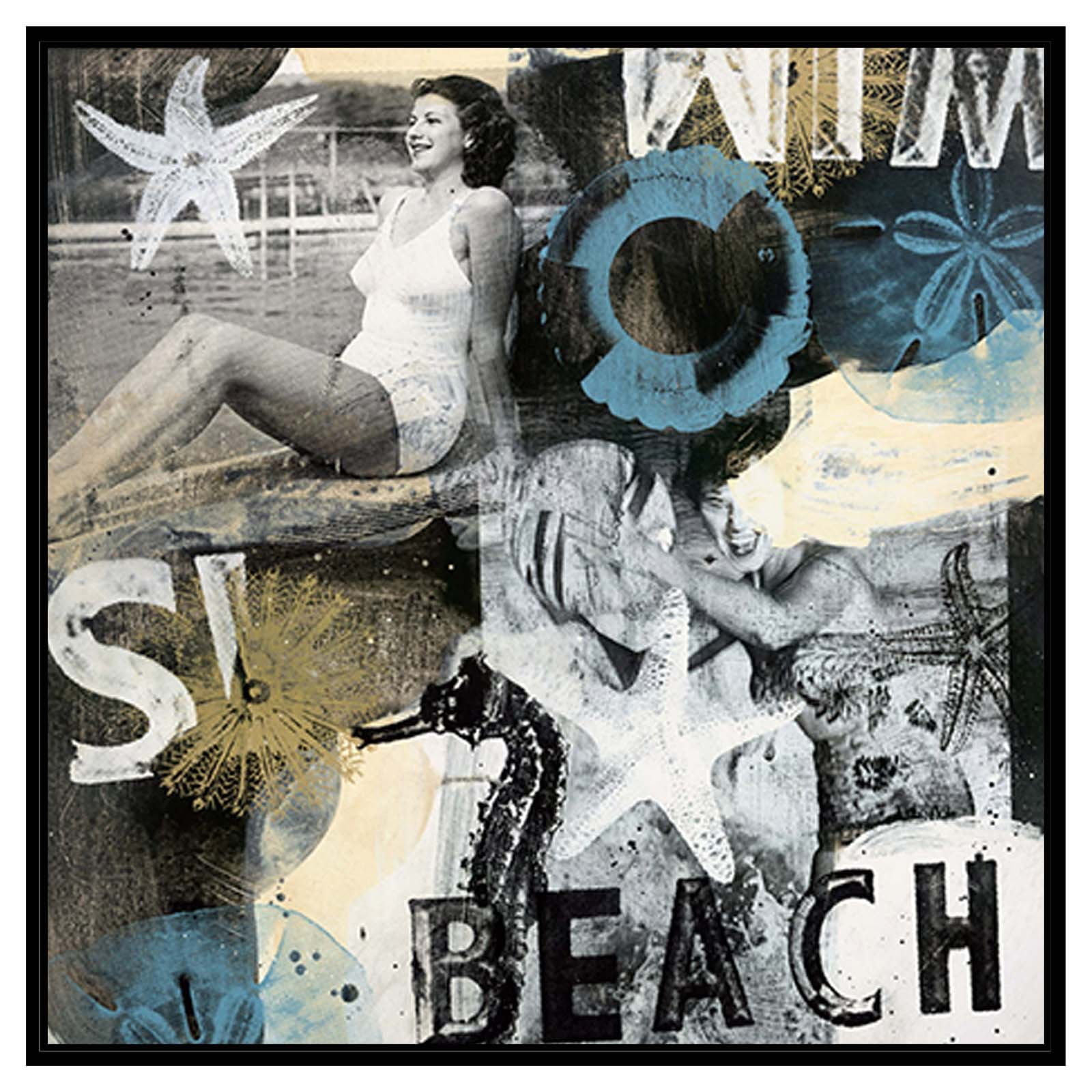 PTM Images Frolic 1 Framed Canvas Wall Art