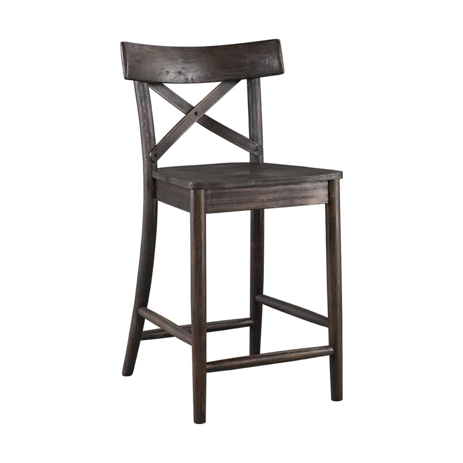 Picket House Furnishings Calhoun 24" Counter Stool in Dark Brown