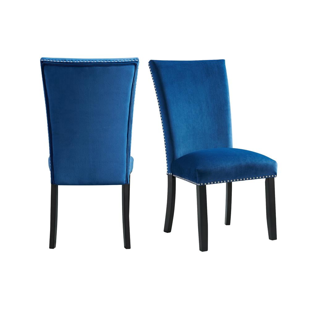 Picket House Furnishings Celine Blue Velvet Side Chair (Set of 2)