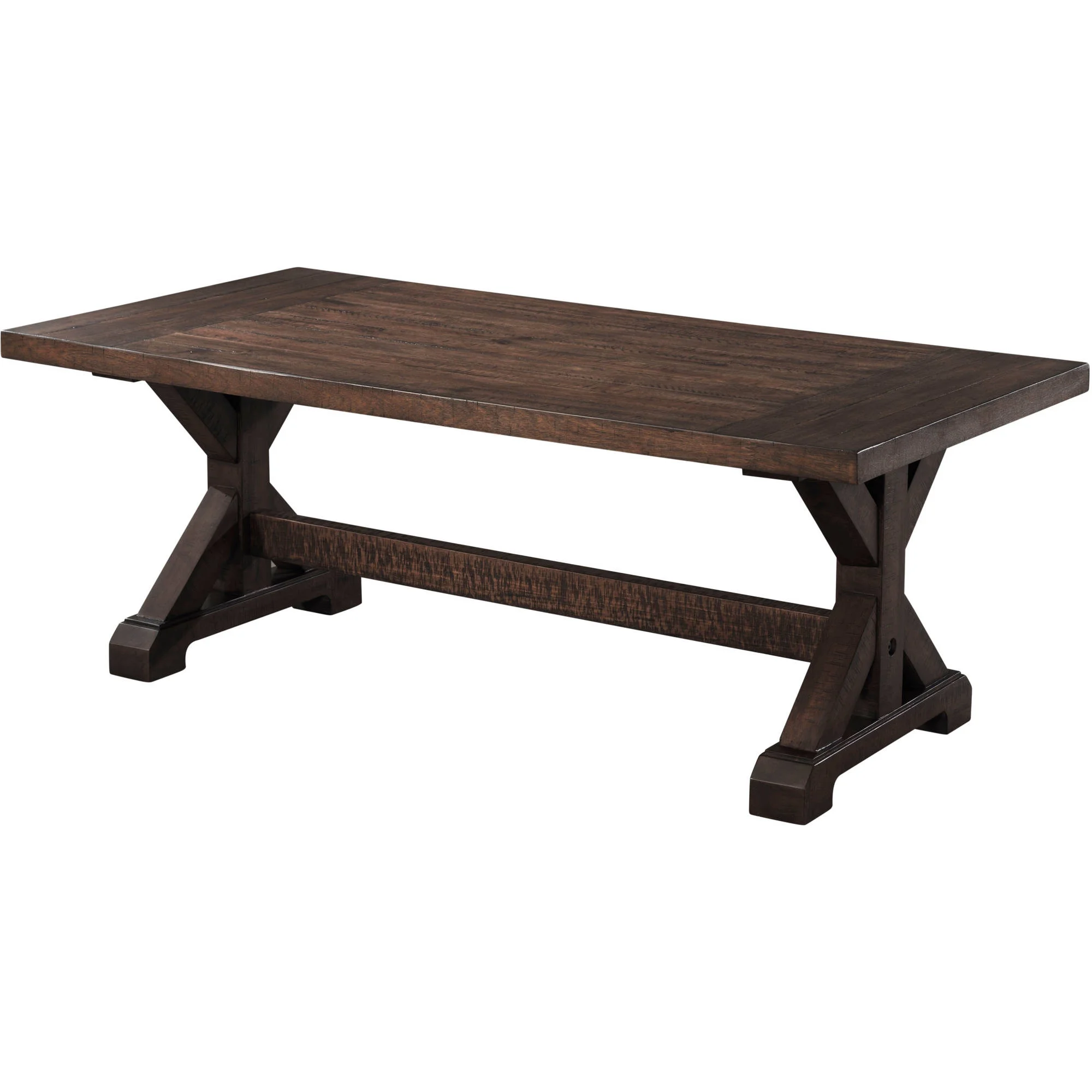 Picket House Furnishings Flynn Traditional Wooden Trestle Coffee Table, Walnut