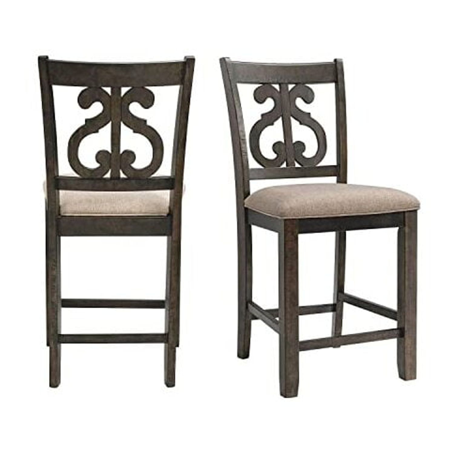 Picket House Furnshings tanford Counter Swirl Back Side Chair in Red (Set of 2)