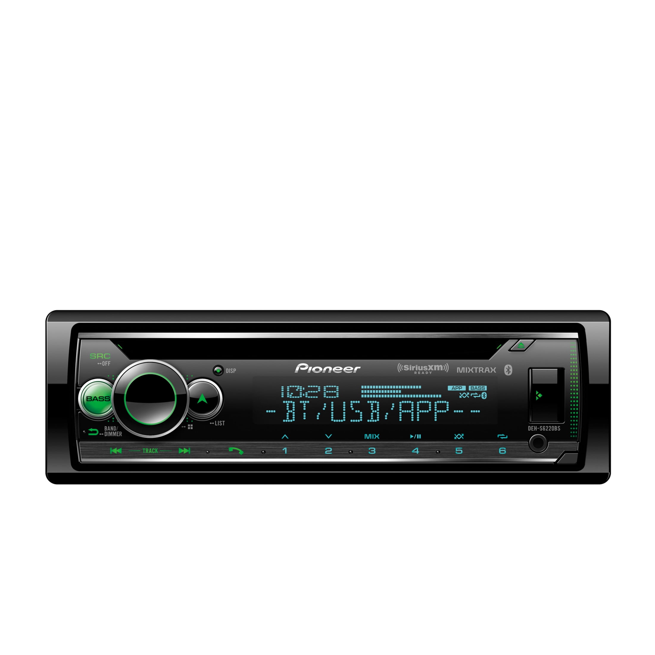 Pioneer DEH-S6220BS CD Audio Receiver with Enhanced Audio Functions, Pioneer Smart Sync App Compatib