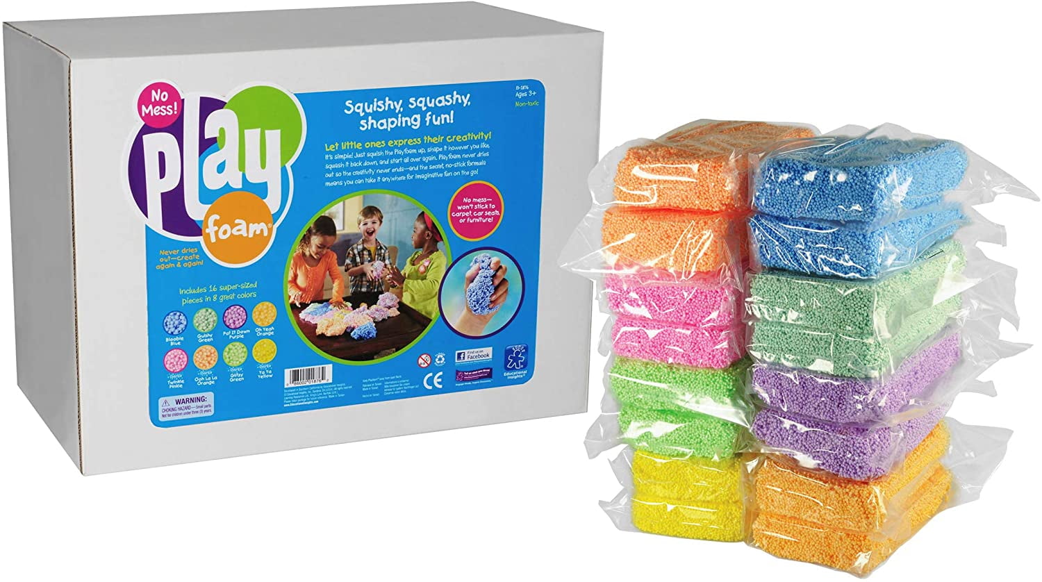 Educational Insights Playfoam® Class Pack, 16 Bricks