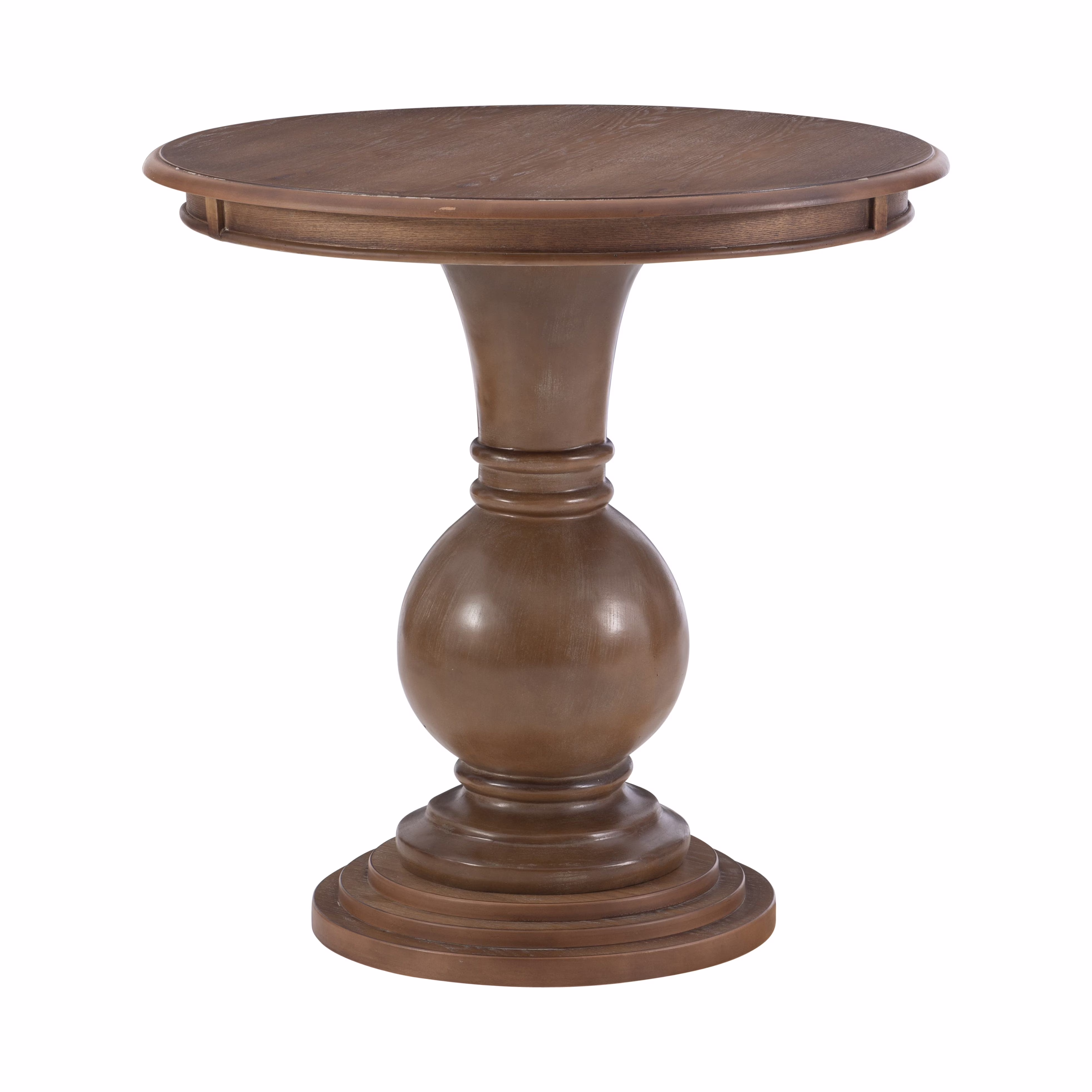 Powell Elissa Round Pedestal Indoor Accent Side Table, 26" Tall, Natural