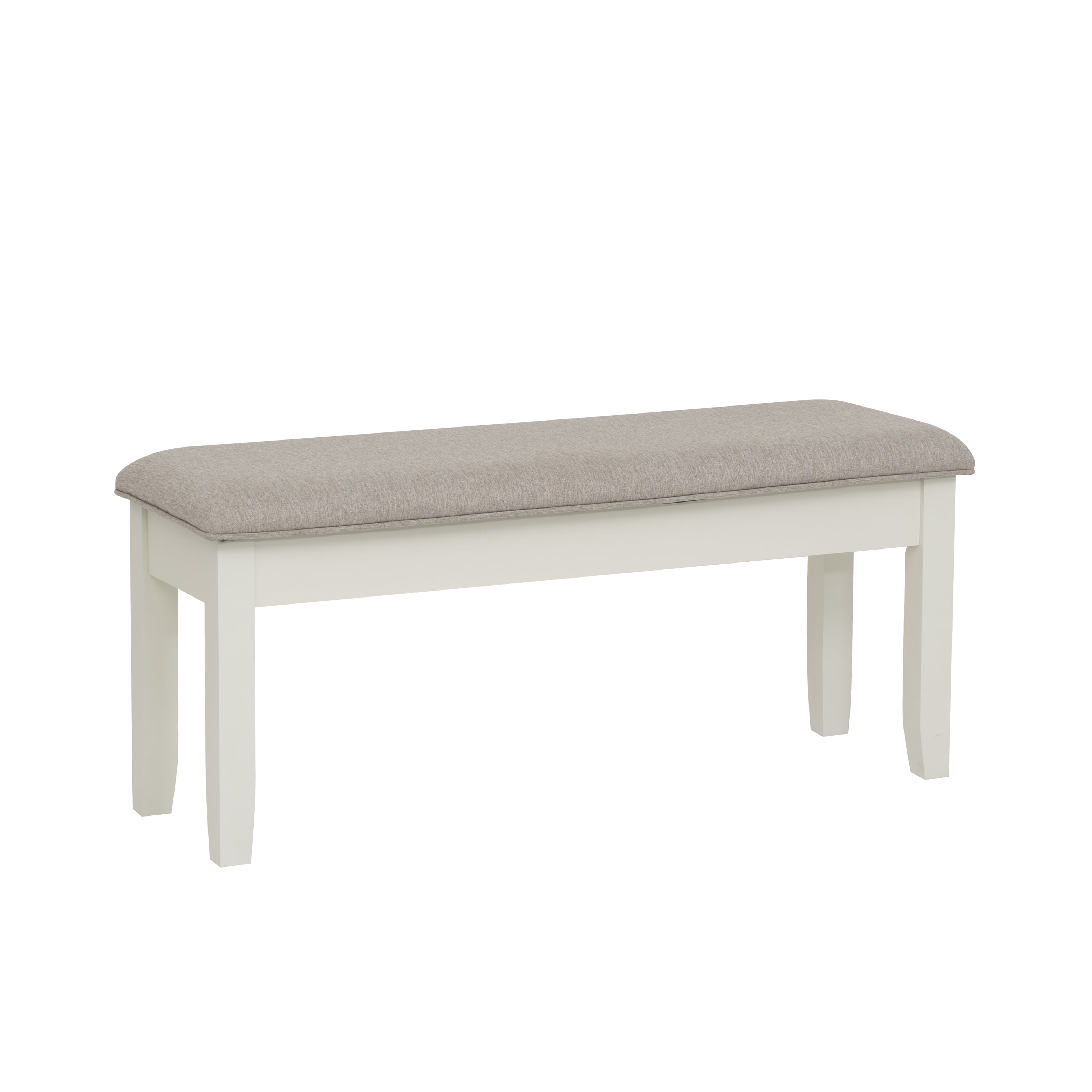 Jane Vanilla White & Light Gray Bench