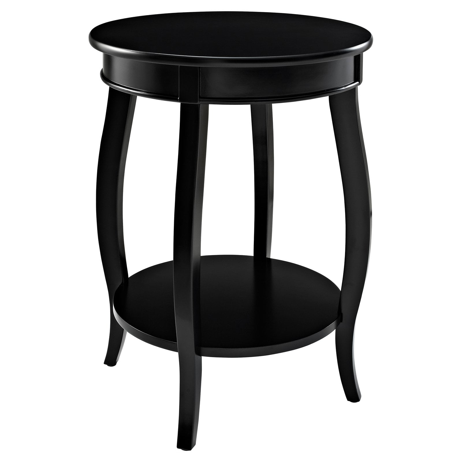 Powell Round Table with Shelf, Black