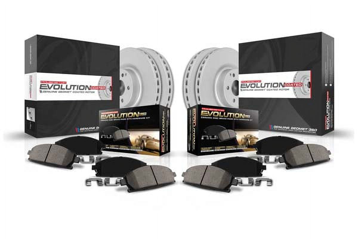 PowerStop Front and Rear Geomet Coated Brake Rotor and Pad Kit Fits: SUBARU Select Models CRK5830