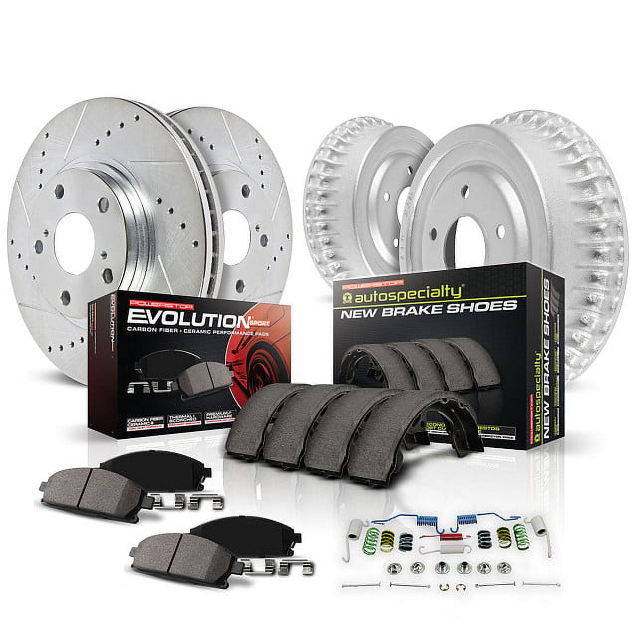 PowerStop Front and Rear Z23 Evolution Sport Brake Pad Rotor Drum and Shoe Kit Fits: CHEVROLET GMC Select Models K15238DK