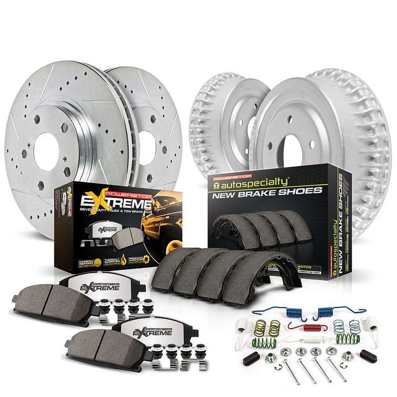 PowerStop Front and Rear Z36 Truck & Tow Brake Pad Rotor Drum and Shoe Kit Fits: TOYOTA Select Models K15231DK-36