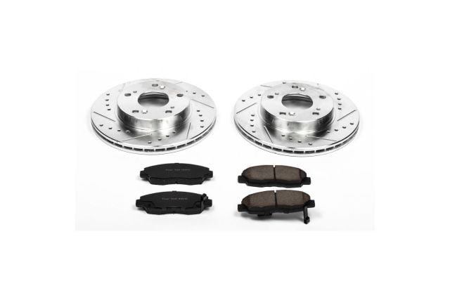 PowerStop Front Z23 Evolution Sport Carbon-Fiber Ceramic Brake Pad and Drilled & Slotted Rotor Kit Fits: HONDA Select Models K2384