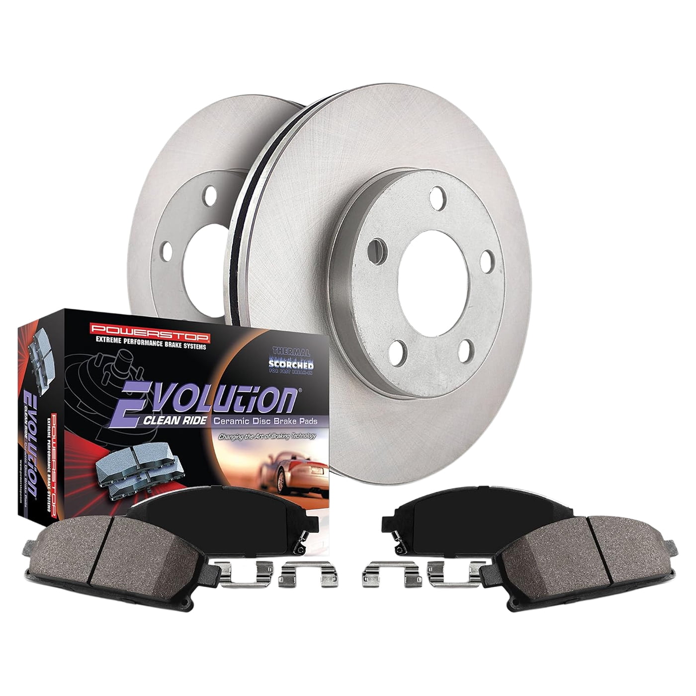 Power Stop Front KOE165 Stock Replacement Brake Pad and Rotor Kit Autospecialty Fits select: 2012-2013 KIA SOUL, 2006-2010 HYUNDAI SONATA