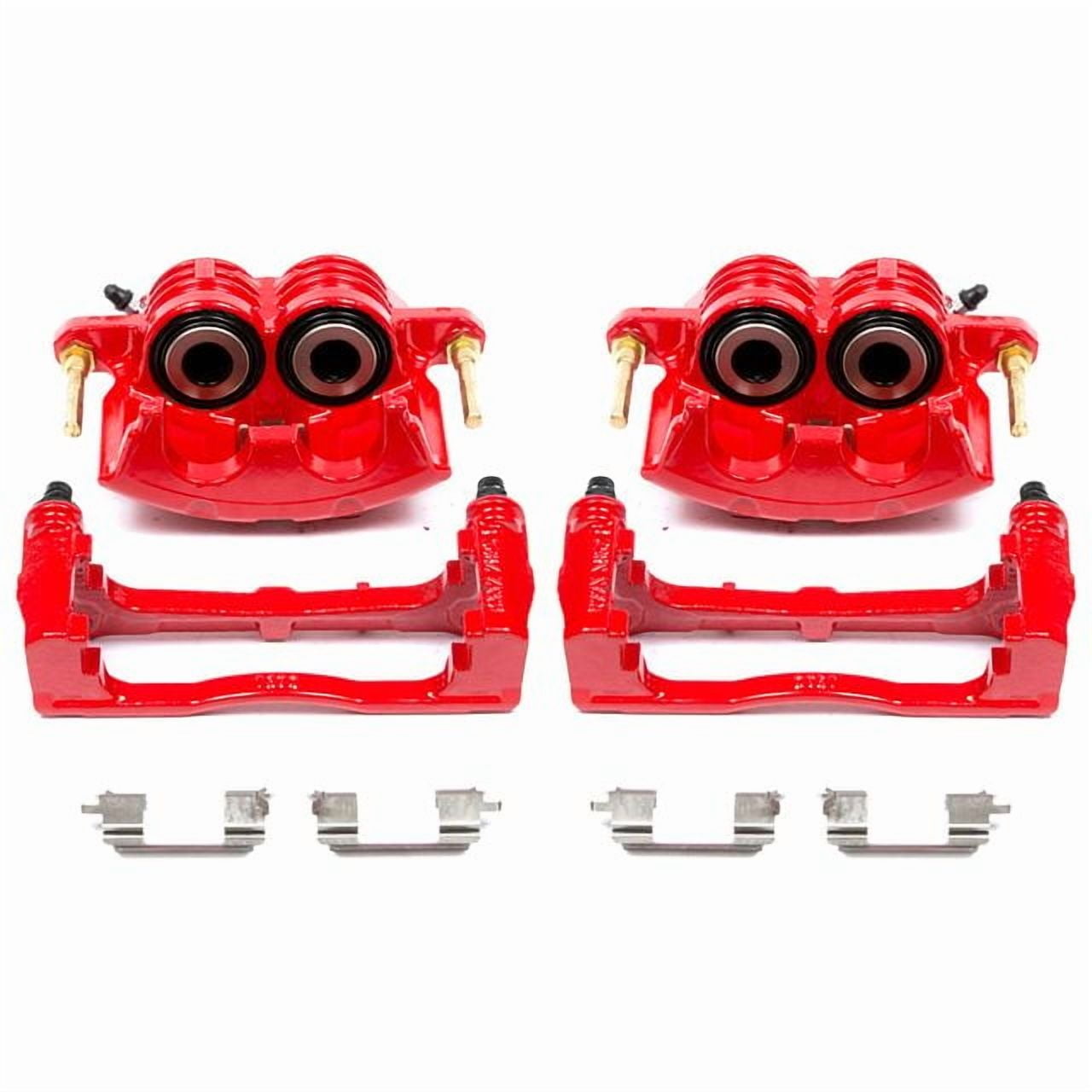 Power Stop Front Pair of Red Powder Coated Calipers S4798