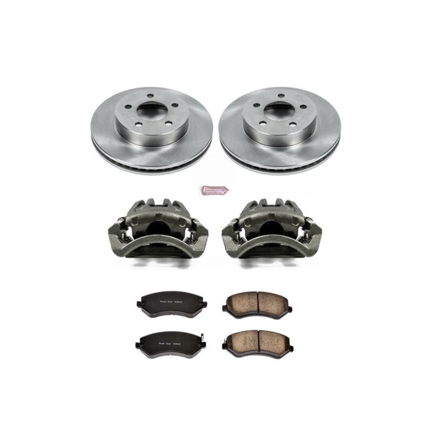 PowerStop Front Stock Replacement Brake Pad and Rotor Kit with Calipers Fits: JEEP Select Models KCOE2160