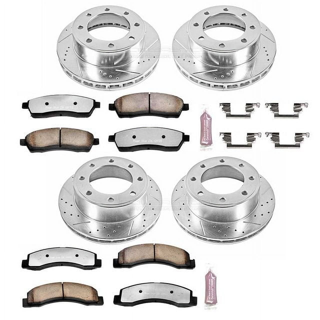 PowerStop Front and Rear Z36 Truck & Tow Carbon-Fiber Ceramic Brake Pad and Drilled and Slotted Rotor Kit Fits: FORD Select Models K1906-36