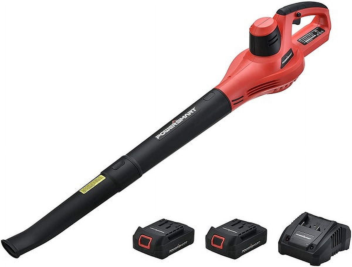 PowerSmart PS76101A-2B 20V Lithium-Ion Cordless Blower, Two 1.5 Ah Batteries and Charger Included