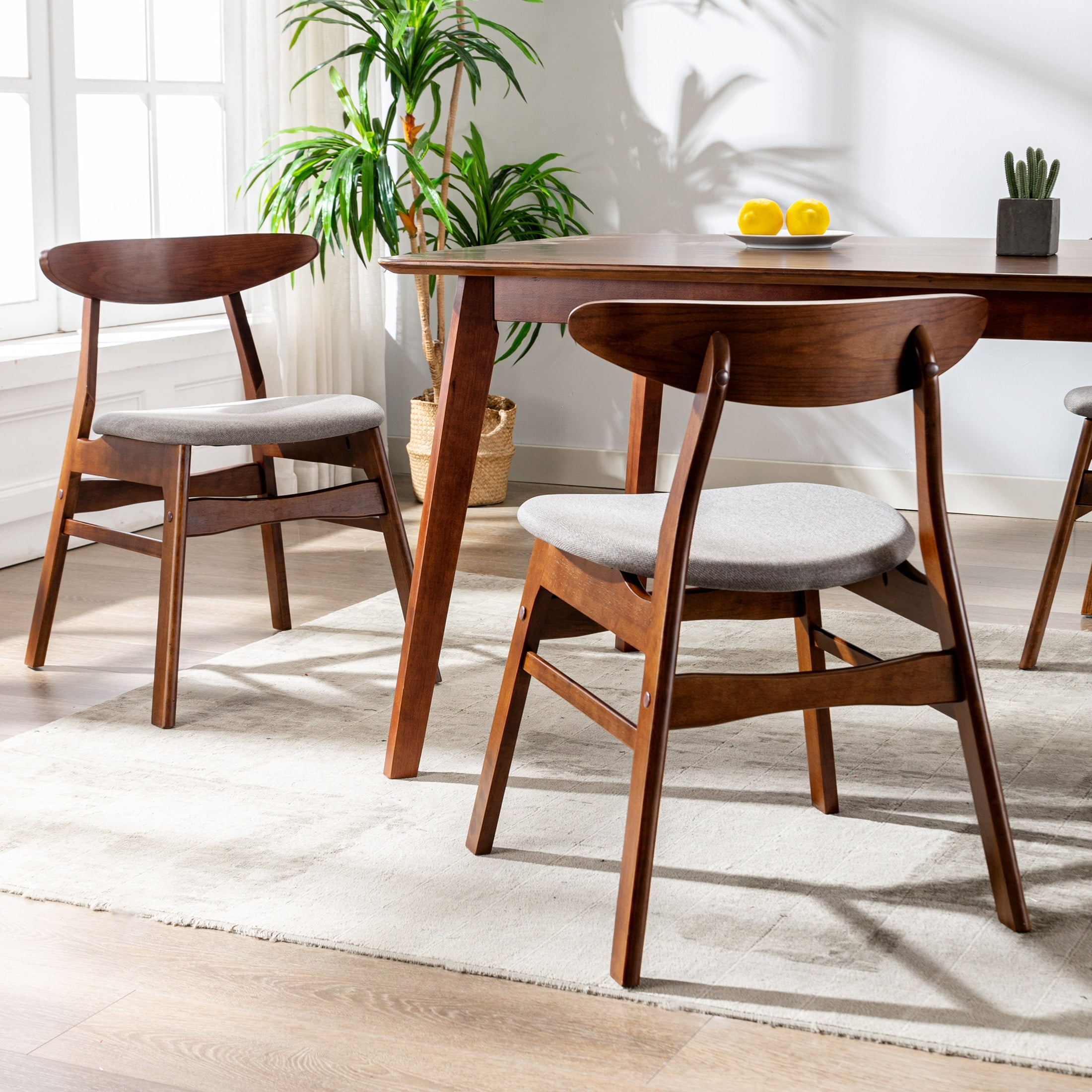 Polytrends Grandview Upholstered Dining Chairs (Set of 2 ) Grey