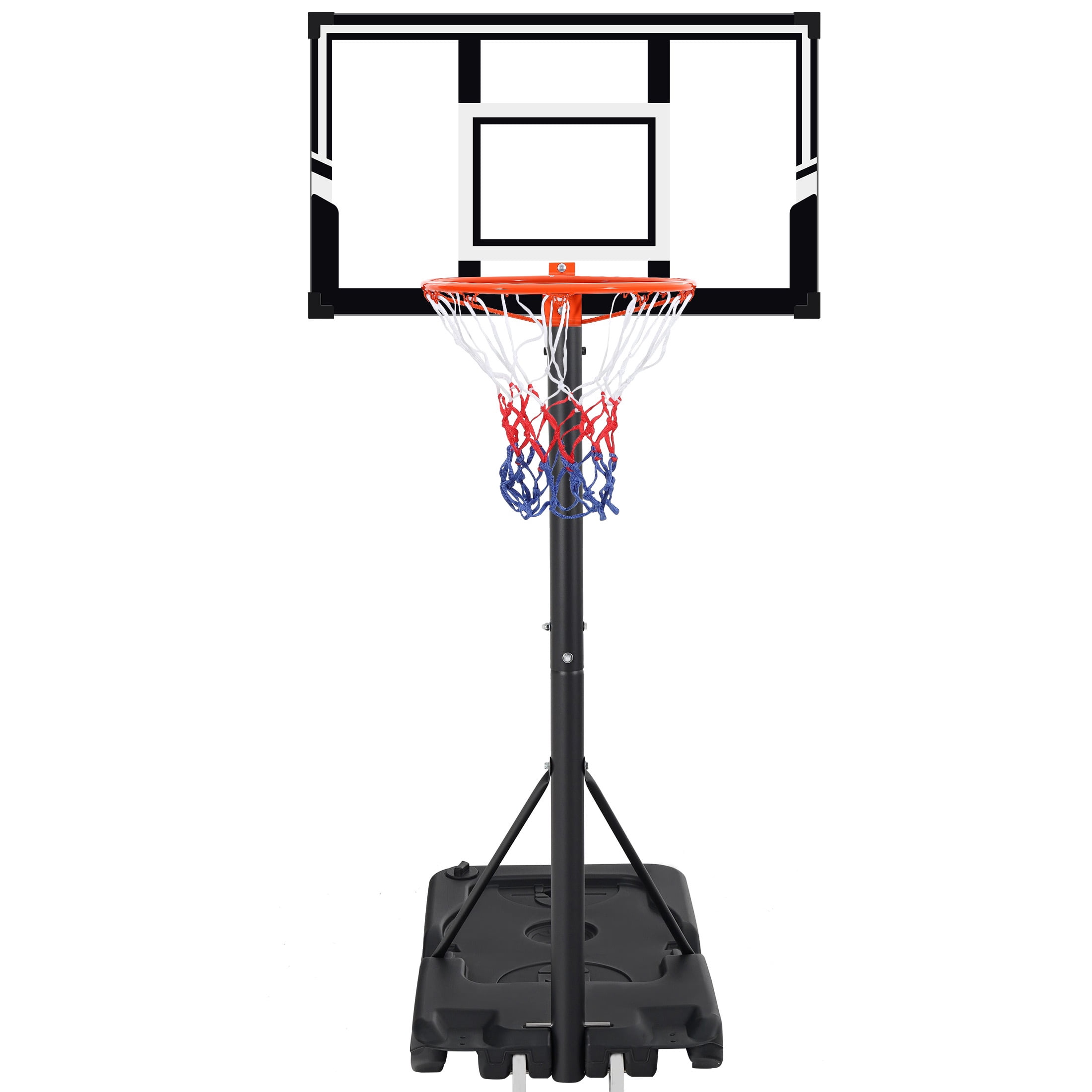 Portable Basketball Hoop Outdoor, SEGMART 4.9Ft-10Ft Height Adjustable Swimming Pool Basketball Hoop Goal System with PE Backboard for Kids Youth Adults Play in Backyard/Courts/Indoor