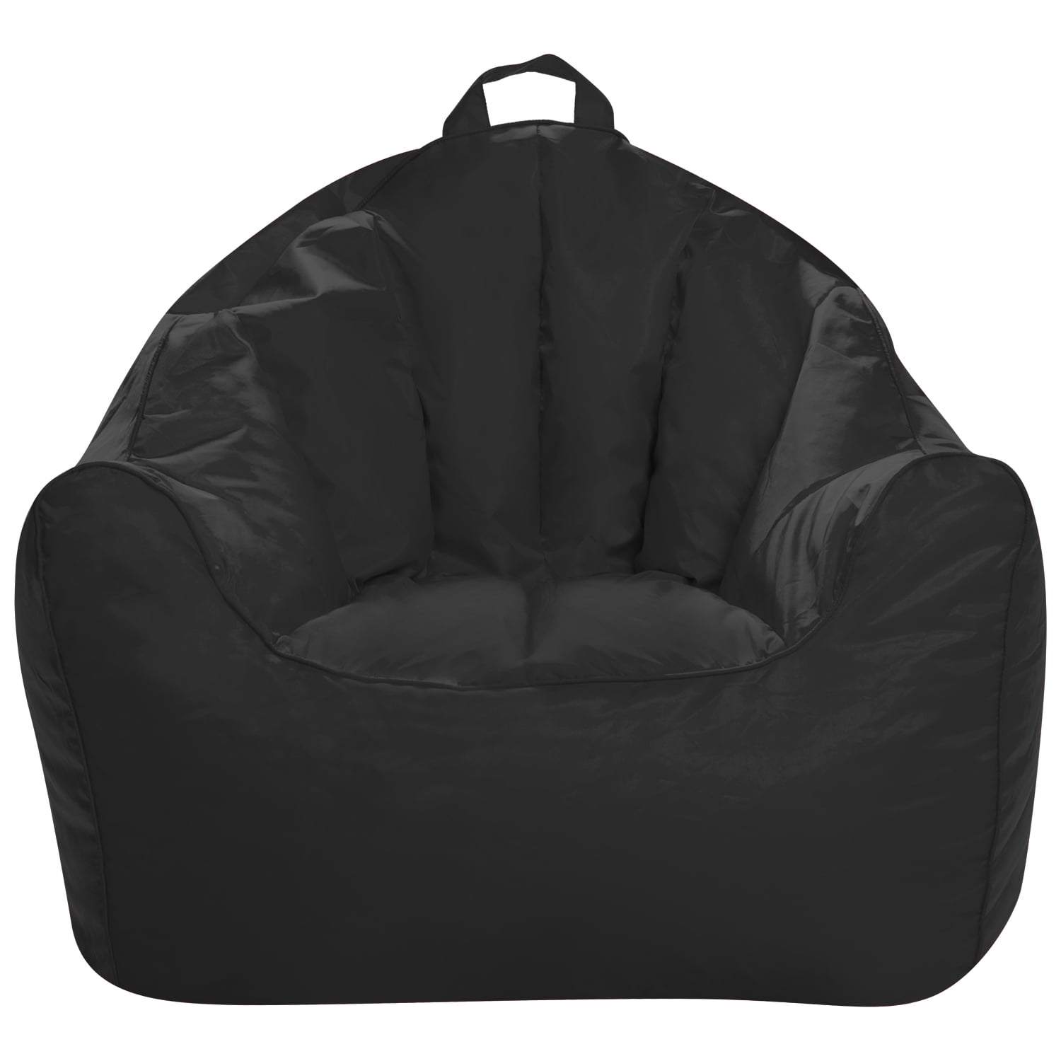 Posh Creations Malibu Bean Bag Chair, EPS Bead Filled Lounger, Nylon, Kids & Teens, 2.8ft, Black