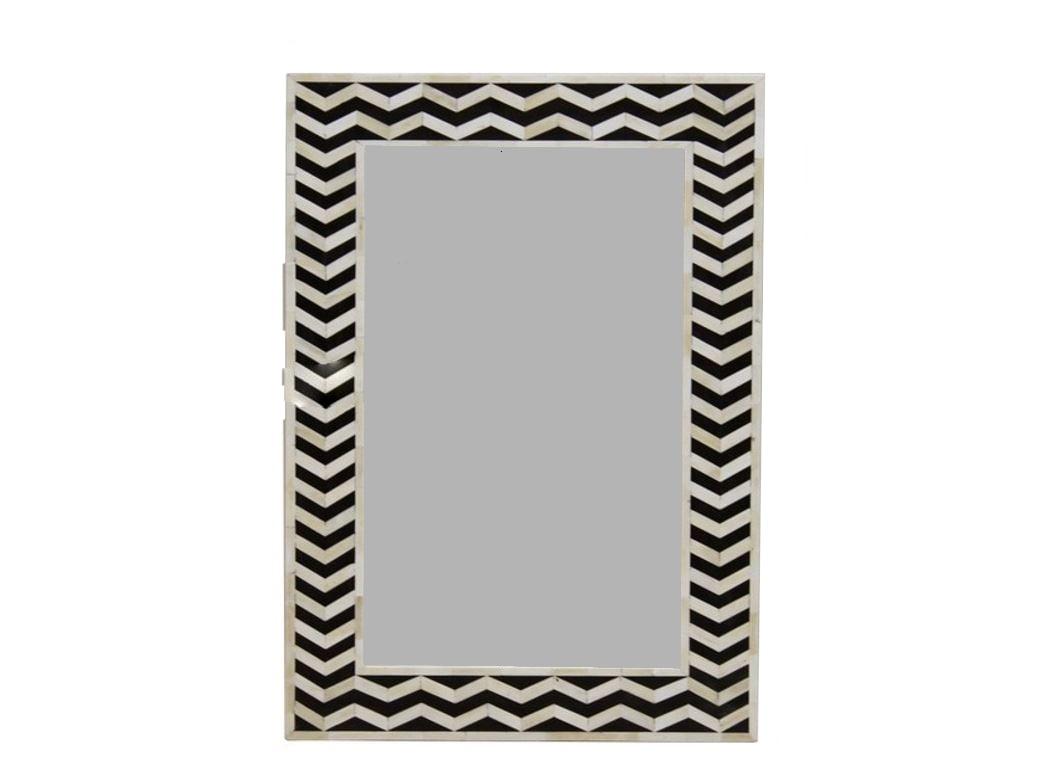 Posh Pollen Mila Rectangle Chevron Bone Wall Mirror