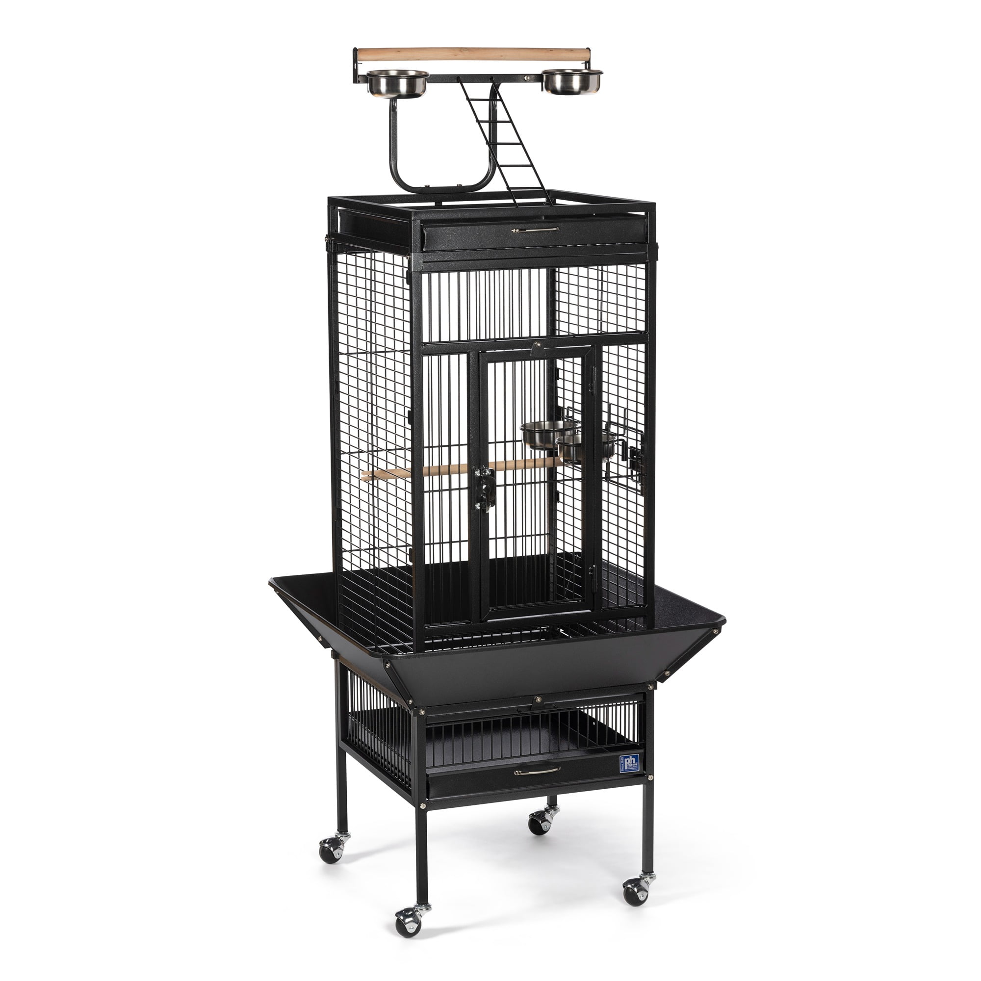 Prevue Pet Products Wrought Iron Cockatiel Bird Cage with Play Top in Black