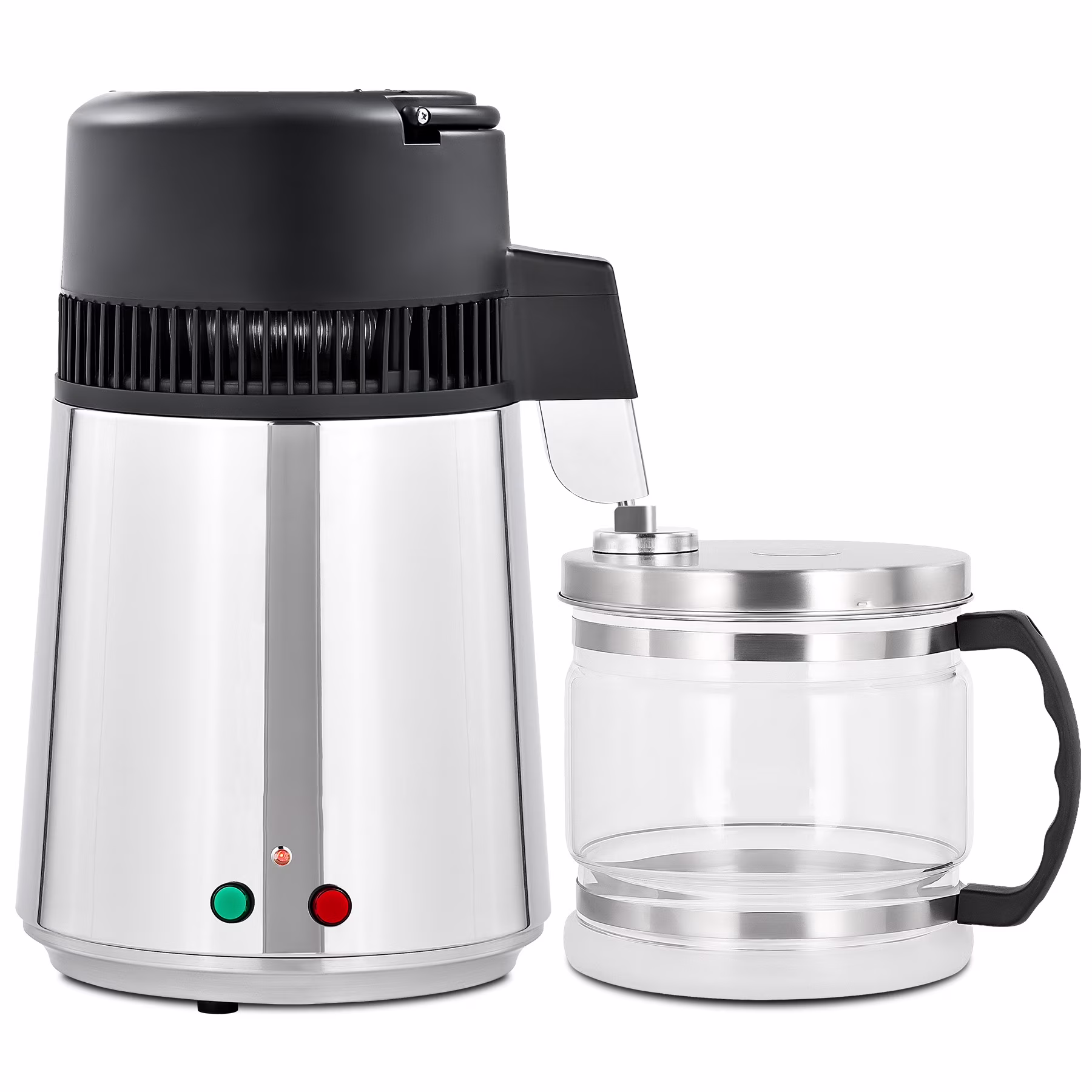 Preenex 1 Gallon/ 4L Home Stainless Steel Water Distiller w/ Glass Bottle