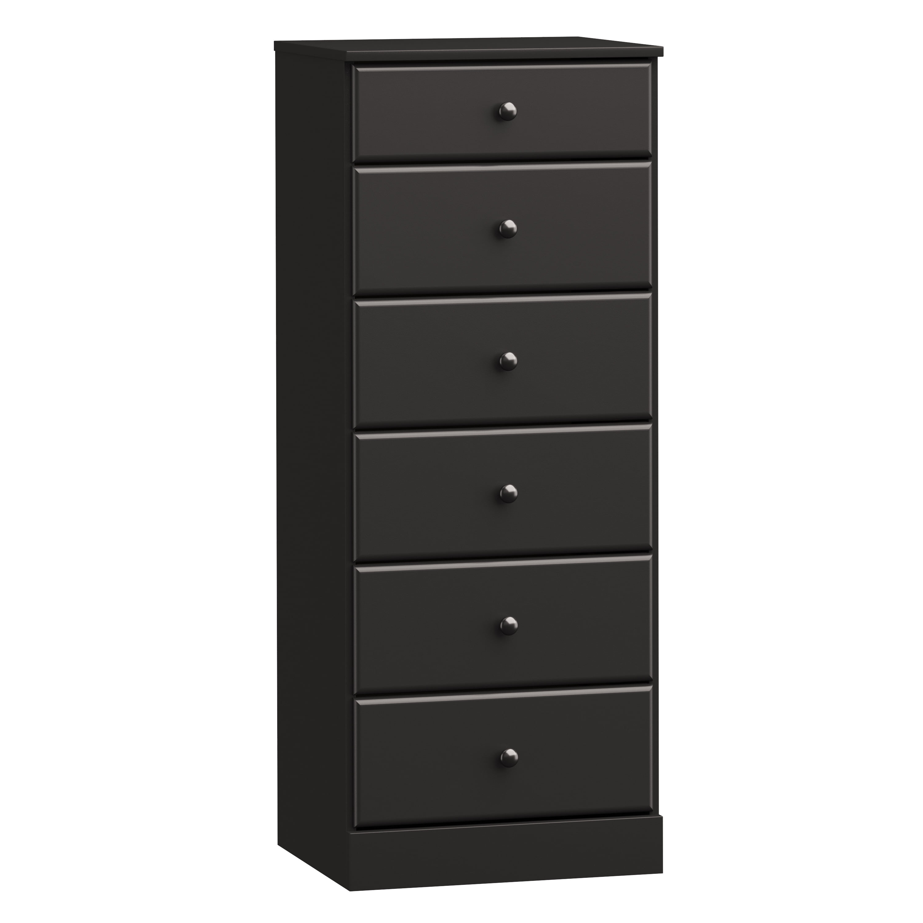 Prepac Astrid Tall Black Dresser: 16.5"D x 19.75"W x 50"H, 6-Drawer Chest for Bedroom by Prepac - Perfect Chest of Drawers for Ample Storage