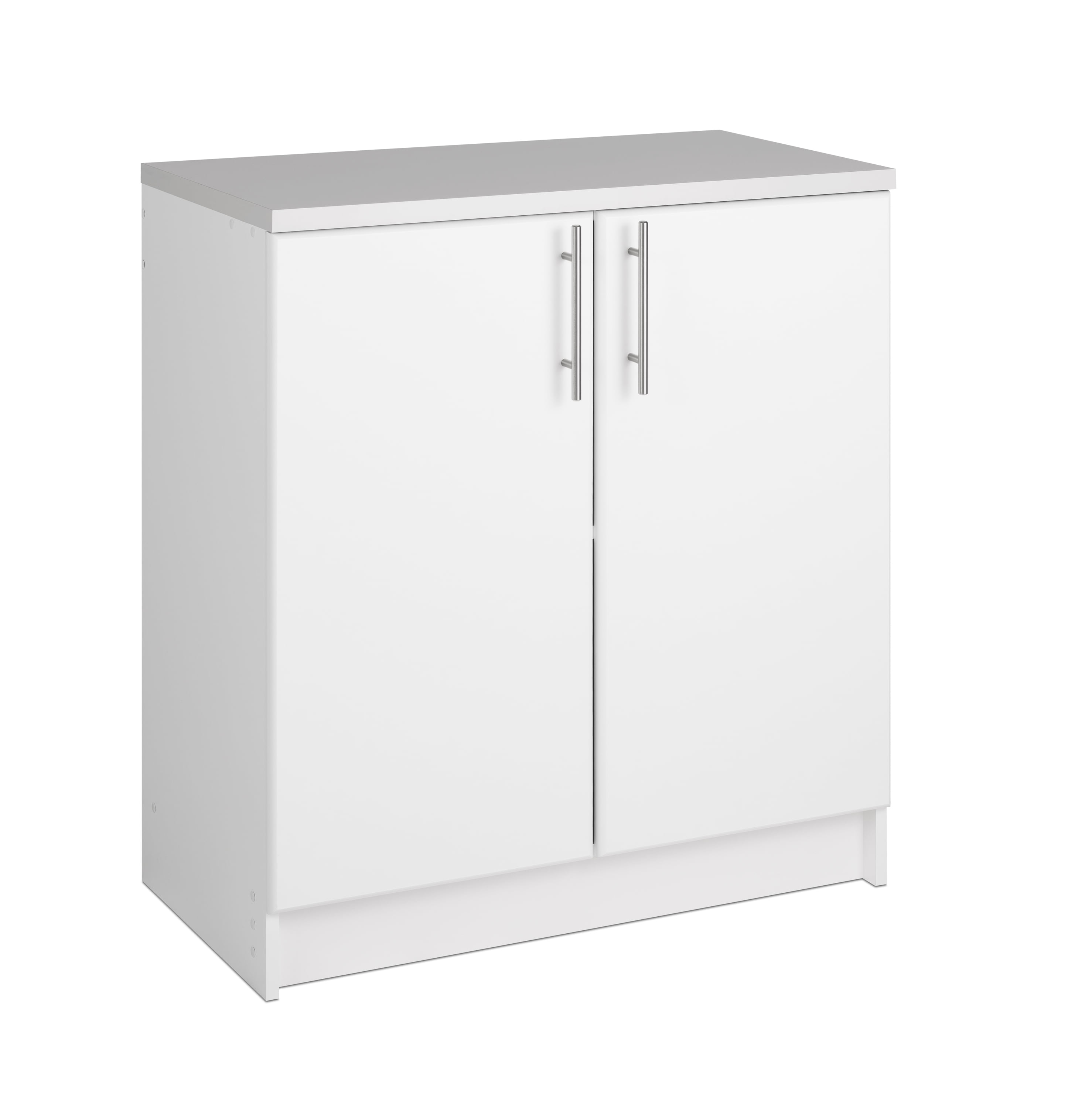 Prepac Elite Home Storage White Base Cabinet with Melamine Countertop