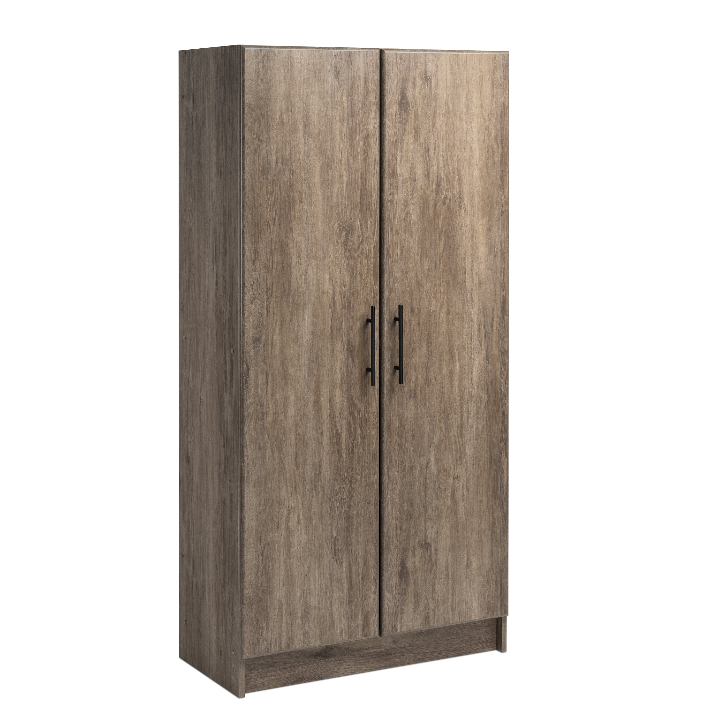 Prepac Elite 2-Door Freestanding Storage Cabinet, 16" D x 32" W x 65" H, Drifted Gray