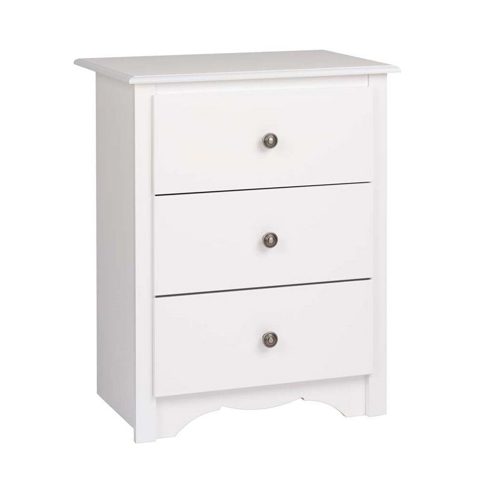 Prepac Monterey 3-Drawer Tall Nightstand, White