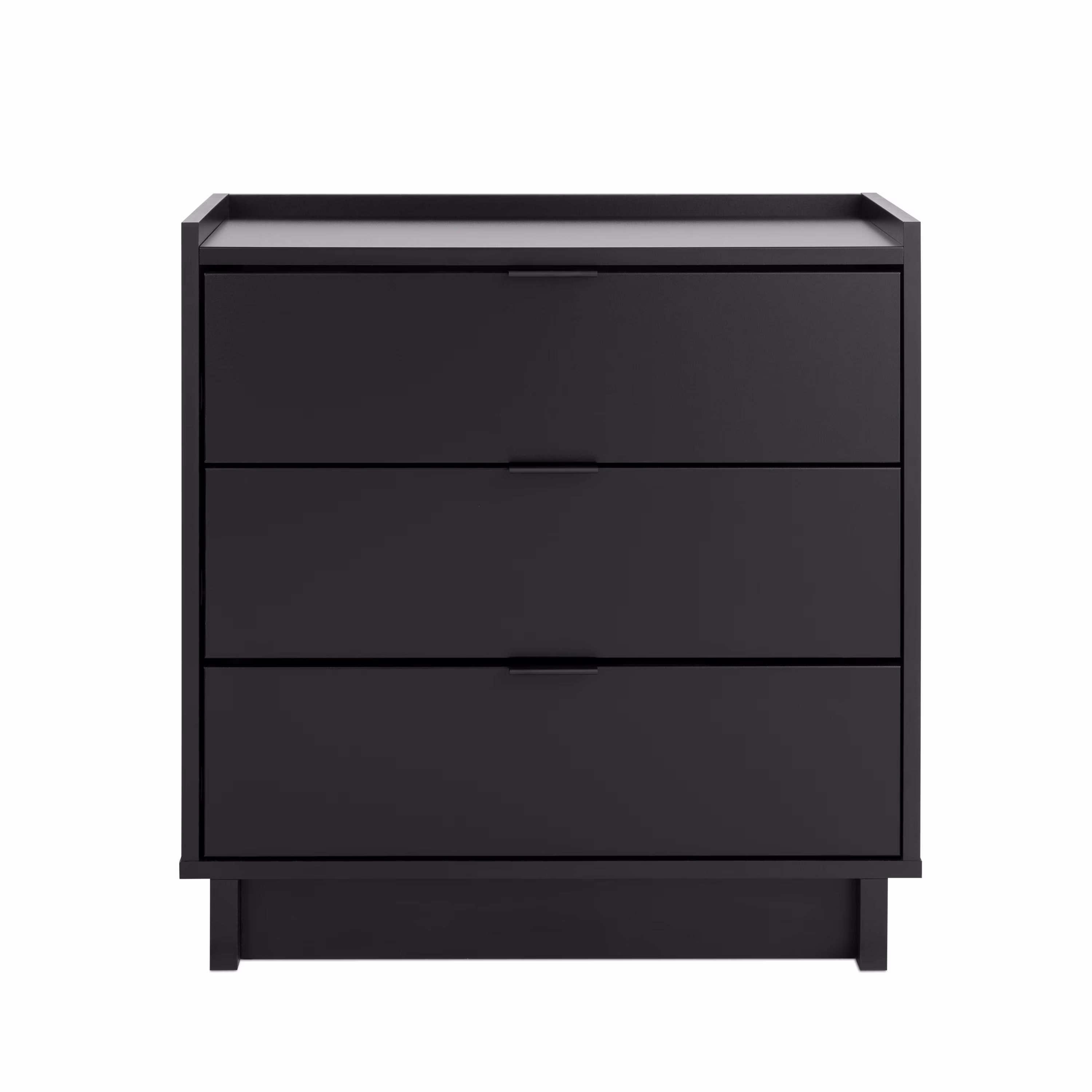 Prepac Simply Modern Nightstand Bedside Table, Black Nightstand for Bedroom, End Table with 3 Drawers 26.5" W x 26.75" H x 16" D, BDNR-1803-1