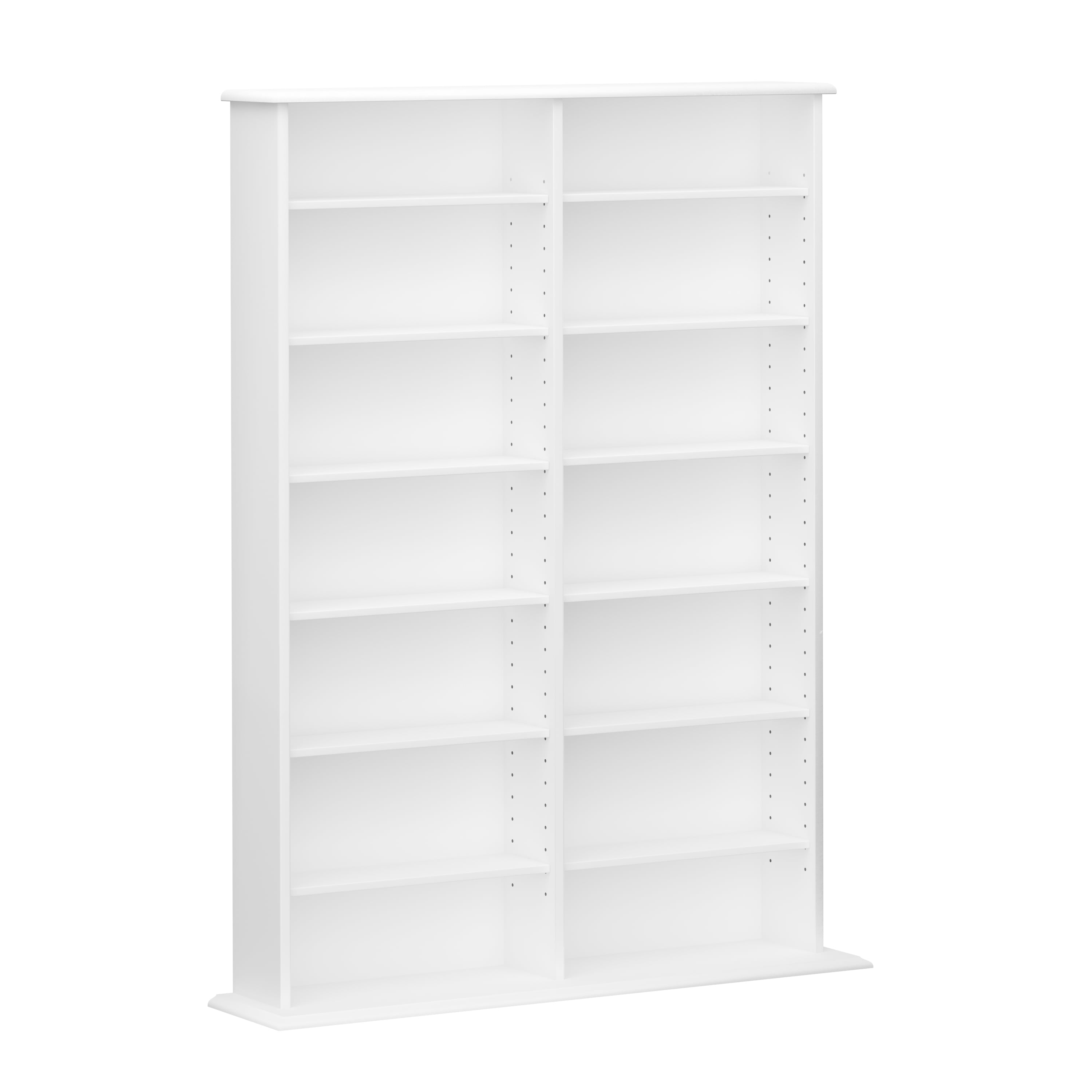 Prepac 2 Column Display Tall Media Storage Cabinet with 8 Adjustable Shelves, White