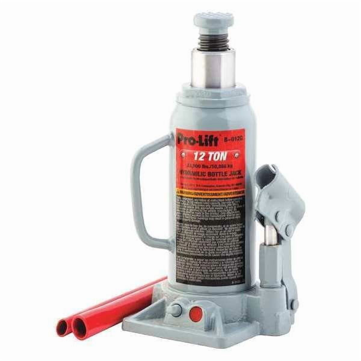 Pro-Lift B-012D 12-Ton Hydraulic Bottle Jack for Auto and Truck Service, Grey, 18 lbs