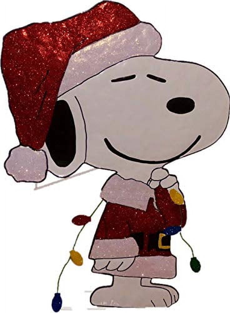 ProductWorks 32" Peanuts Snoopy in Santa Suit Hammered Metal Christmas Decoration