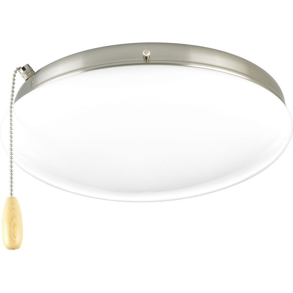 Progress Lighting Airpro 2-Light Ceiling Fan Kit, Steel, Brushed Nickel, Opal Glass Shade, LED Bulbs, 3000K, 800 Lumens