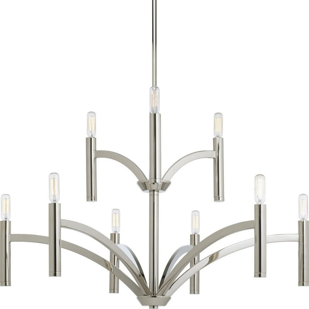 Progress Lighting P4719 Draper 9 Light 32" Wide Chandelier - Nickel