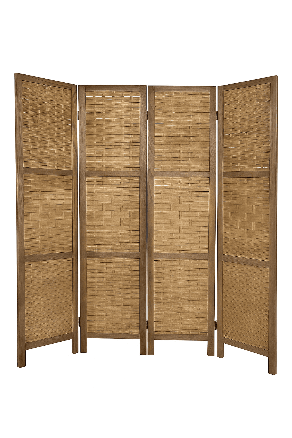 Proman Products Saigon 4 Panel Folding Screen, 67" Tall, Walnut